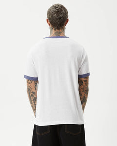 Afends Men's Byron Trip Ringer Tee in White