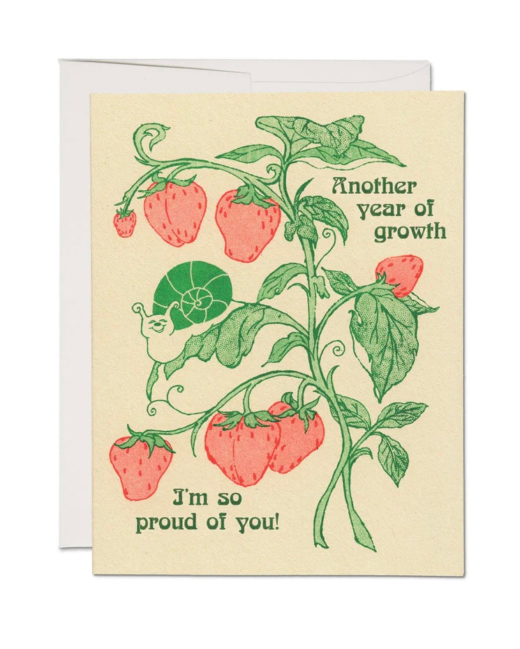 Red Cap Cards Year of Growth Birthday Card