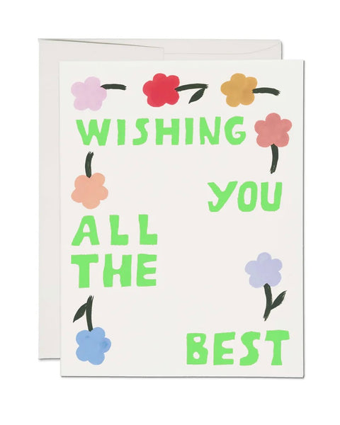 Red Cap Cards Flipping Flowers Encouragement Card