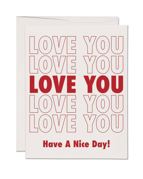 Red Cap Cards Grocery Bag Greeting Card