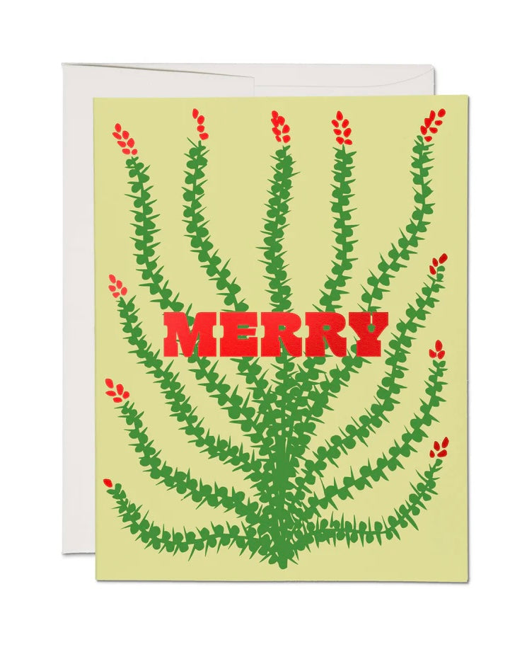 Red Cap Cards Cactus Holiday Card