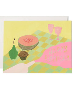 Red Cap Cards Spilled Wine Birthday Card