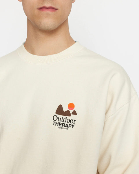 Revolution Men's Therapy Printed Sweatshirt in Off White