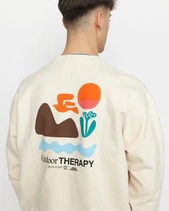 Revolution Men's Therapy Printed Sweatshirt in Off White