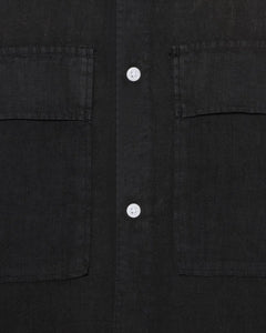 Minimum Men's Lando Linen Shirt in Caviar