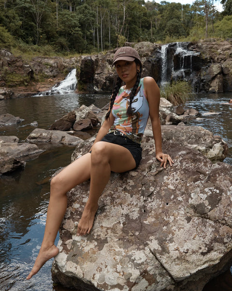 Afends Women's Karlee Sheer Tank Top in Multi