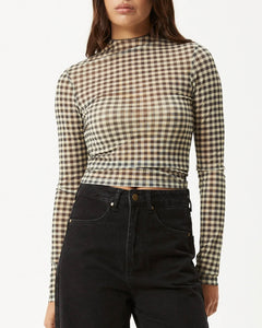 Afends Women's Gambet Long Sleeve Top in Black/Sand