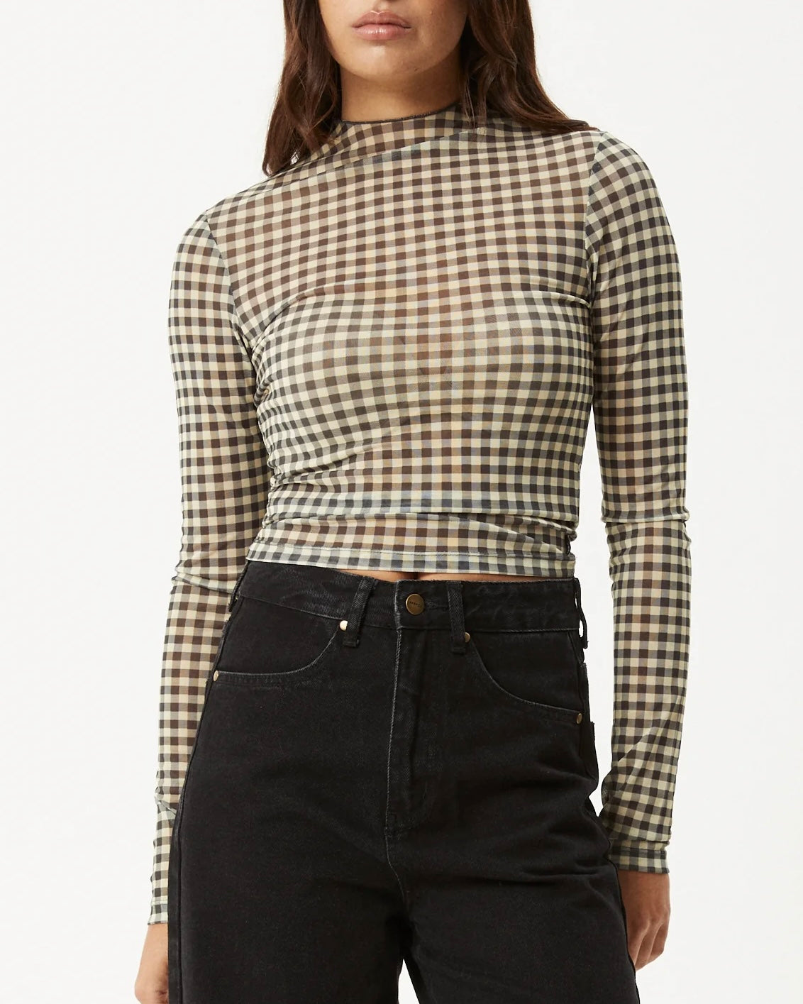 Afends Women's Gambet Long Sleeve Top in Black/Sand