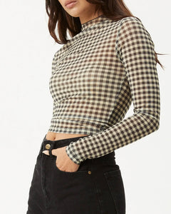 Afends Women's Gambet Long Sleeve Top in Black/Sand