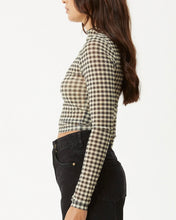 Load image into Gallery viewer, Afends Women&#39;s Gambet Long Sleeve Top in Black/Sand
