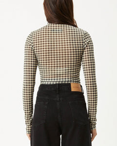Afends Women's Gambet Long Sleeve Top in Black/Sand