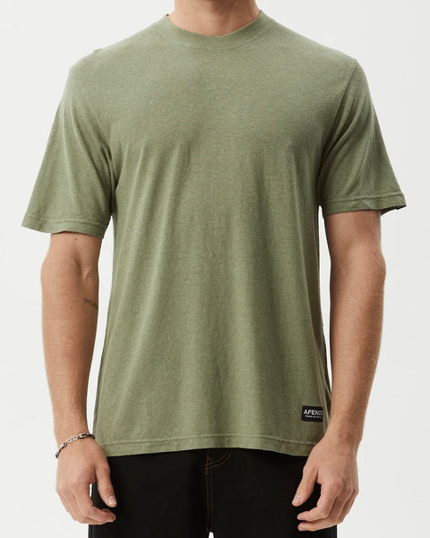 Afends Men's Classic Hemp Retro Tee in Oil Green