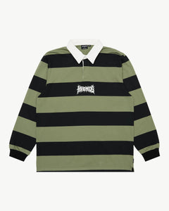 Afends Men's Mental Rugby Long Sleeve Shirt in Oil Green