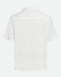 Minimum Men's Hayden Broderie Anglaise Shirt in Coco Milk
