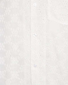 Minimum Men's Hayden Broderie Anglaise Shirt in Coco Milk