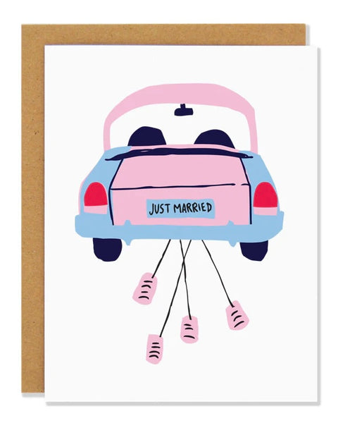 Badger & Burke Just Married Wedding Greeting Card