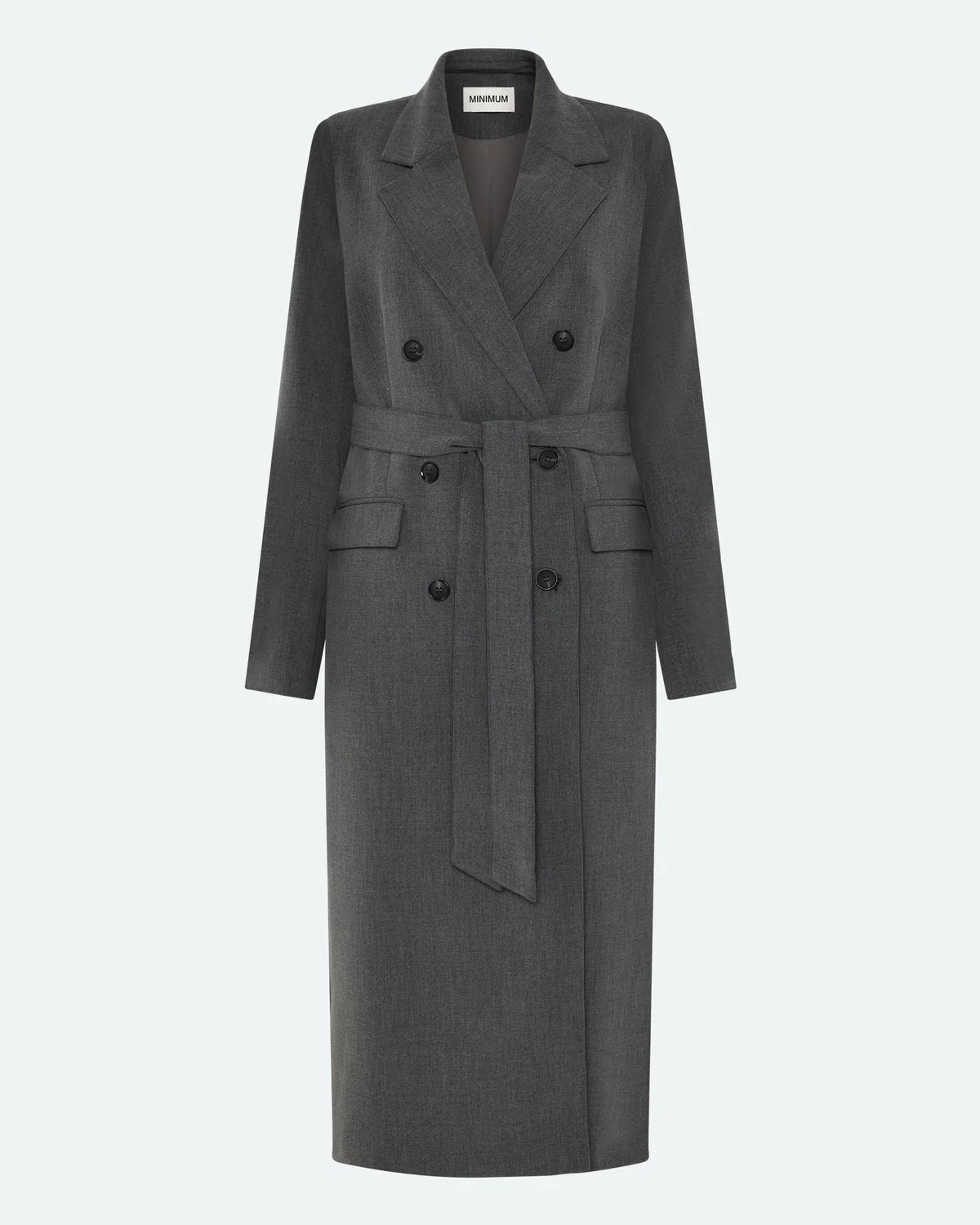 Minimum Women's Agnes Coat in Grey Pinstripe