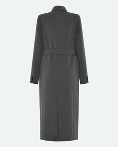 Minimum Women's Agnes Coat in Grey Pinstripe