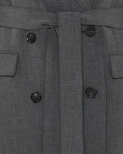 Minimum Women's Agnes Coat in Grey Pinstripe