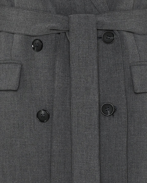 Minimum Women's Agnes Coat in Grey Pinstripe