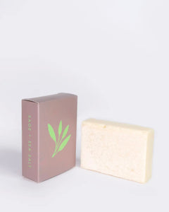 the ALTR Sage & Sea Salt Bar Soap and it's box sitting against a neutral background