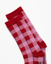 Load image into Gallery viewer, Afends Men&#39;s Sunset Hemp plaid Socks laying flat on a white background
