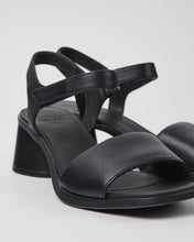 Load image into Gallery viewer, close up angled shot of a pair of Camper Women&#39;s Kiara Sandal in Black
