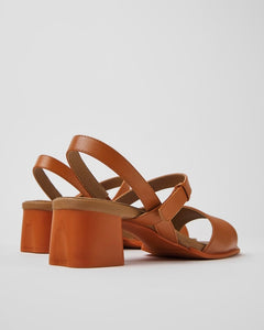 back angled view of the Camper Women's Katie Sandal in Brown