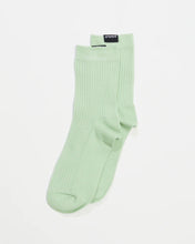 Load image into Gallery viewer, Afends Women&#39;s Essential Socks in pistachio on a white background
