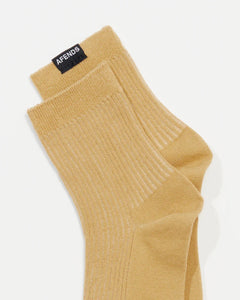 Afends Women's Essential Socks in camel on a white background