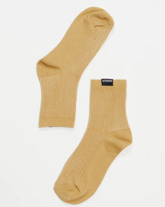 Afends Women's Essential Socks in camel on a white background