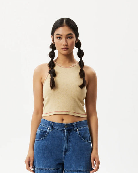 Afends Women's Dandy Pearly Tank in Camel
