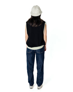 Taikan Knitted Sweater Vest in Black Cream