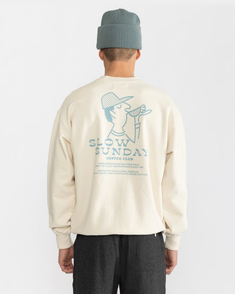Revolution Men's Loose Crewneck in Off White