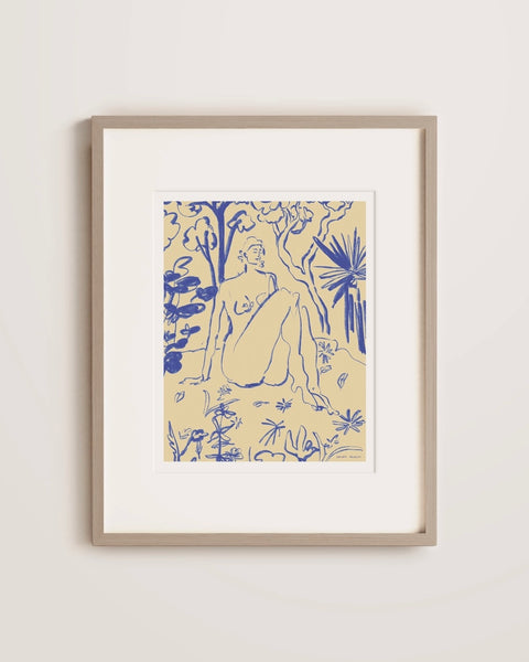 Someday Studio Blue Lady Print