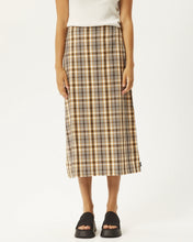 Load image into Gallery viewer, Afends Women&#39;s Check Out Midi Skirt in Moonbeam
