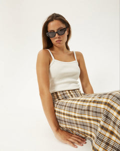 Afends Women's Check Out Midi Skirt in Moonbeam