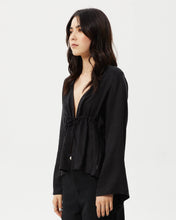 Load image into Gallery viewer, Afends Women&#39;s Grace Tie Blouse in Black
