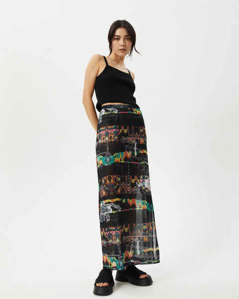 Afends Women's Astral Sheer Maxi Skirt in Black