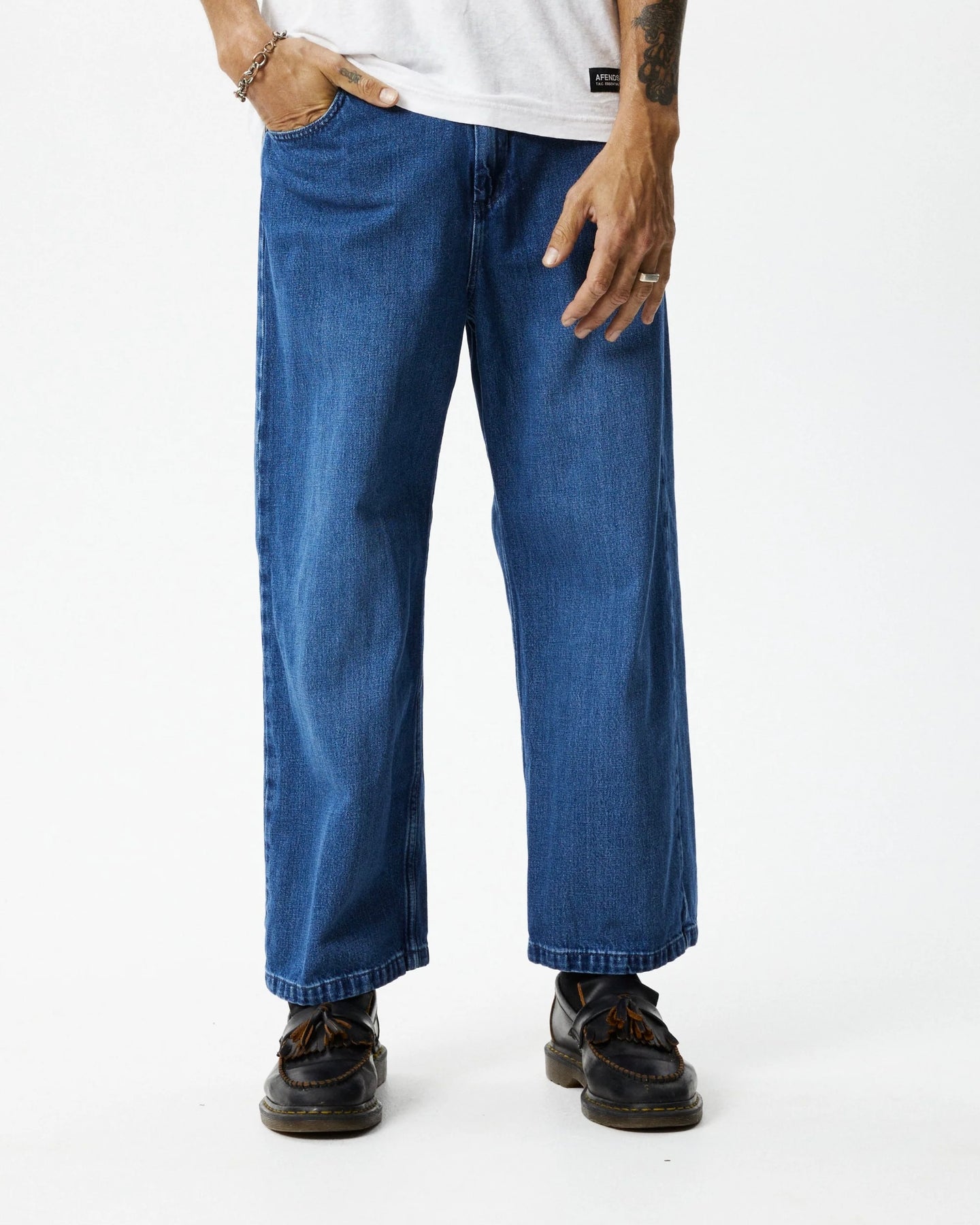 Afends Men's Pablo Baggy Jean in Authentic Blue