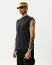 Load image into Gallery viewer, Afends Men&#39;s Vacation Sleeveless Tee in Stone Black
