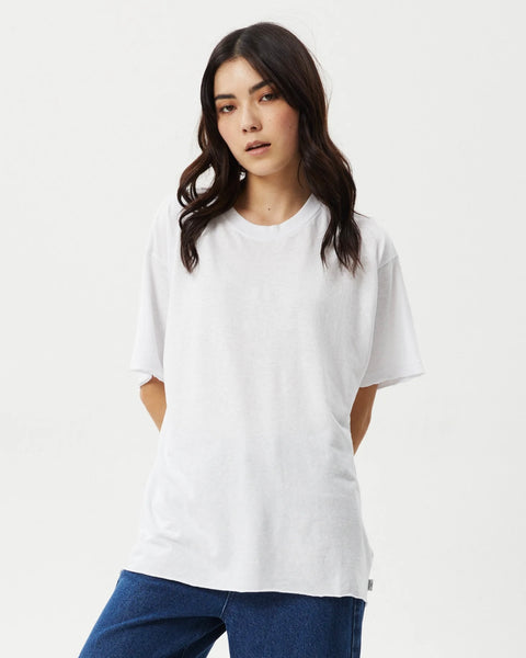 Afends Women's Slay Oversized Tee in White