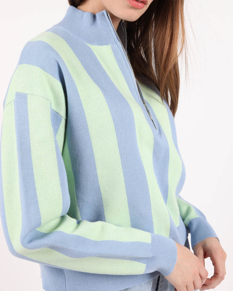 Wemoto Women's Manon Zip Sweater in Mint