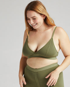 Richer Poorer Women's Classic Bralette in Olive Army