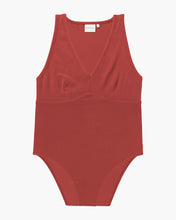 Load image into Gallery viewer, Richer Poorer Women&#39;s V Neck Bodysuit in Red Ochre
