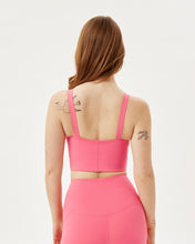 Load image into Gallery viewer, back view of the  Girlfriend Collective Mia Bra in Camellia on a model
