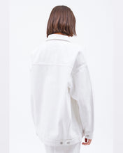 Load image into Gallery viewer, back view of the Dr. Denim Women&#39;s Ina Jacket in White on a model
