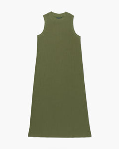 Richer Poorer Women's Vintage Rib Column Dress in Olive Army