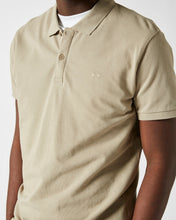 Load image into Gallery viewer, close up view of the Minimum Men&#39;s Zane Polo in Seneca Rock on a model
