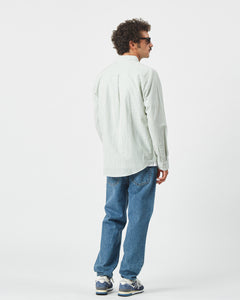 back view of the Minimum Men's Jack Shirt in Oil Blue